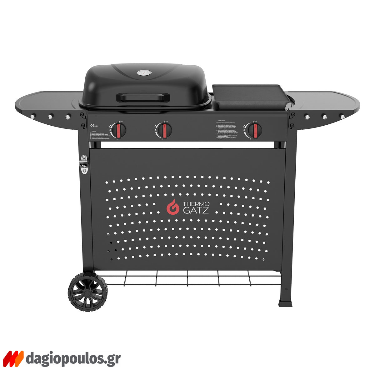 Thermogatz GS GRILL 2 + PLANCHA BBQ Ψησταριά Υγραερίου 2 Εστιών & Πλάκας 8kW