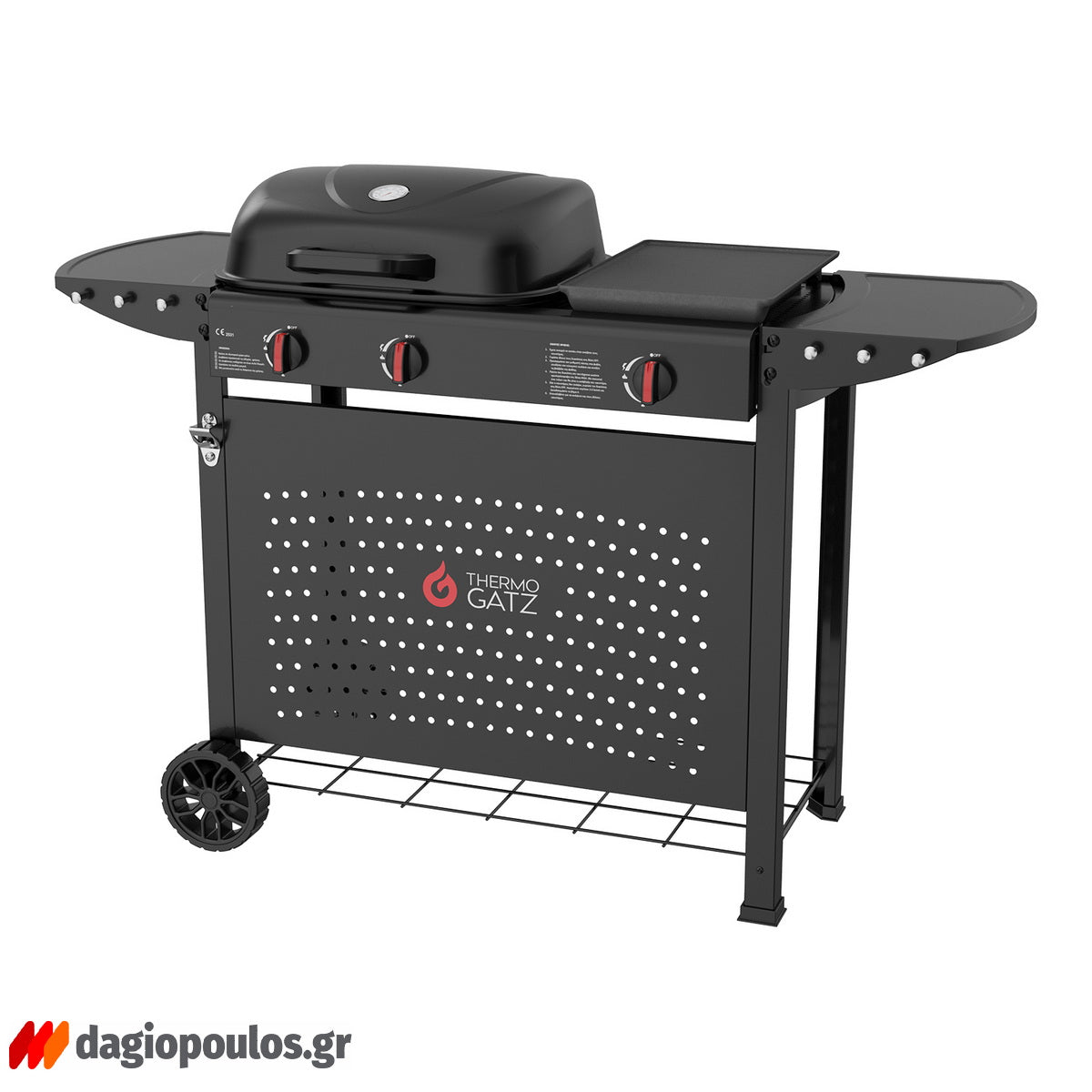 Thermogatz GS GRILL 2 + PLANCHA BBQ Ψησταριά Υγραερίου 2 Εστιών & Πλάκας 8kW