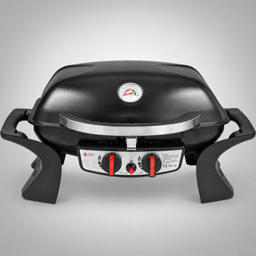 Thermogatz GS GRILL 2 MINI — BBQ ΥΓΡΑΕΡΙΟΥ GS GRILL 2 MINI - 5kW + ΔΩΡΟ ΤΑ ΠΛΑΪΝΑ ΡΑΦΙΑ, σε γκρι φόντο με φυσική σκιά