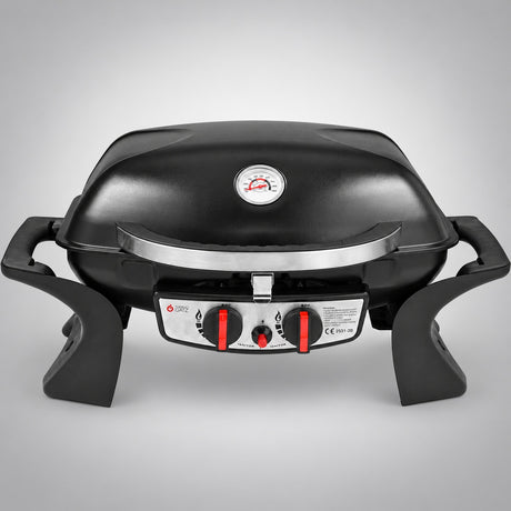 Thermogatz GS GRILL 2 MINI — BBQ ΥΓΡΑΕΡΙΟΥ GS GRILL 2 MINI - 5kW + ΔΩΡΟ ΤΑ ΠΛΑΪΝΑ ΡΑΦΙΑ, σε γκρι φόντο με φυσική σκιά