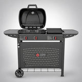 Thermogatz GS GRILL 2 PLANCHA — BBQ ΥΓΡΑΕΡΙΟΥ GS GRILL 2 + PLANCHA 8kW, σε γκρι φόντο με φυσική σκιά