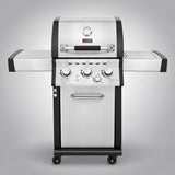Thermogatz GS GRILL SUPERIOR 3 1 — BBQ ΥΓΡΑΕΡΙΟΥ GS GRILL SUPERIOR 3+1 ΙΝΟΧ - 14kW, σε γκρι φόντο με φυσική σκιά