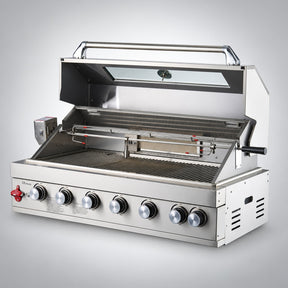 Thermogatz SEMI-PROF TGH-BI-B8B-G — BBQ ΥΓΡΑΕΡΙΟΥ SEMI-PROF TGH-BI-B8B-G 6+1 26,7kW, σε γκρι φόντο με φυσική σκιά