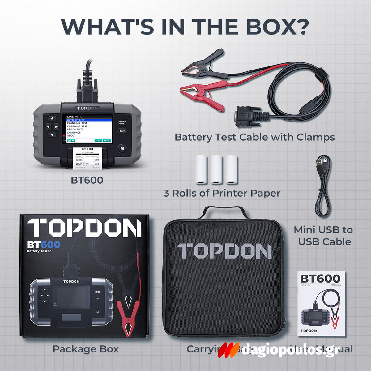 Topdon BT600 Διαγνωστικό Μπαταρίας 12V/24V