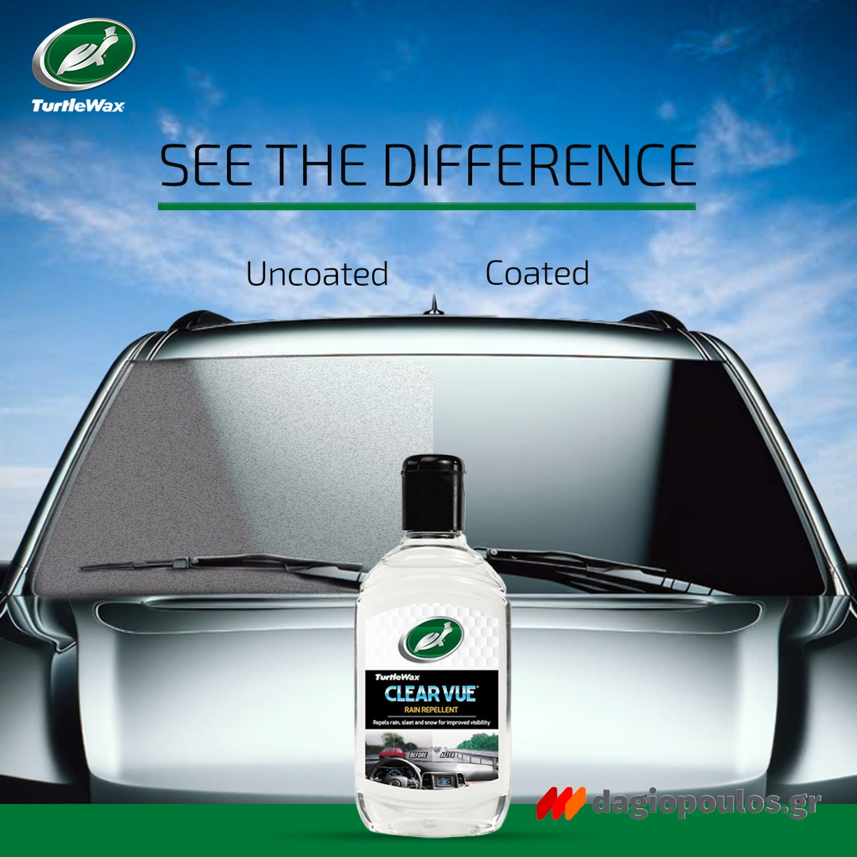 Turtle Wax Clear Vue Rain Repellent Υγροαπωθητικό Παρμπρίζ 300ml