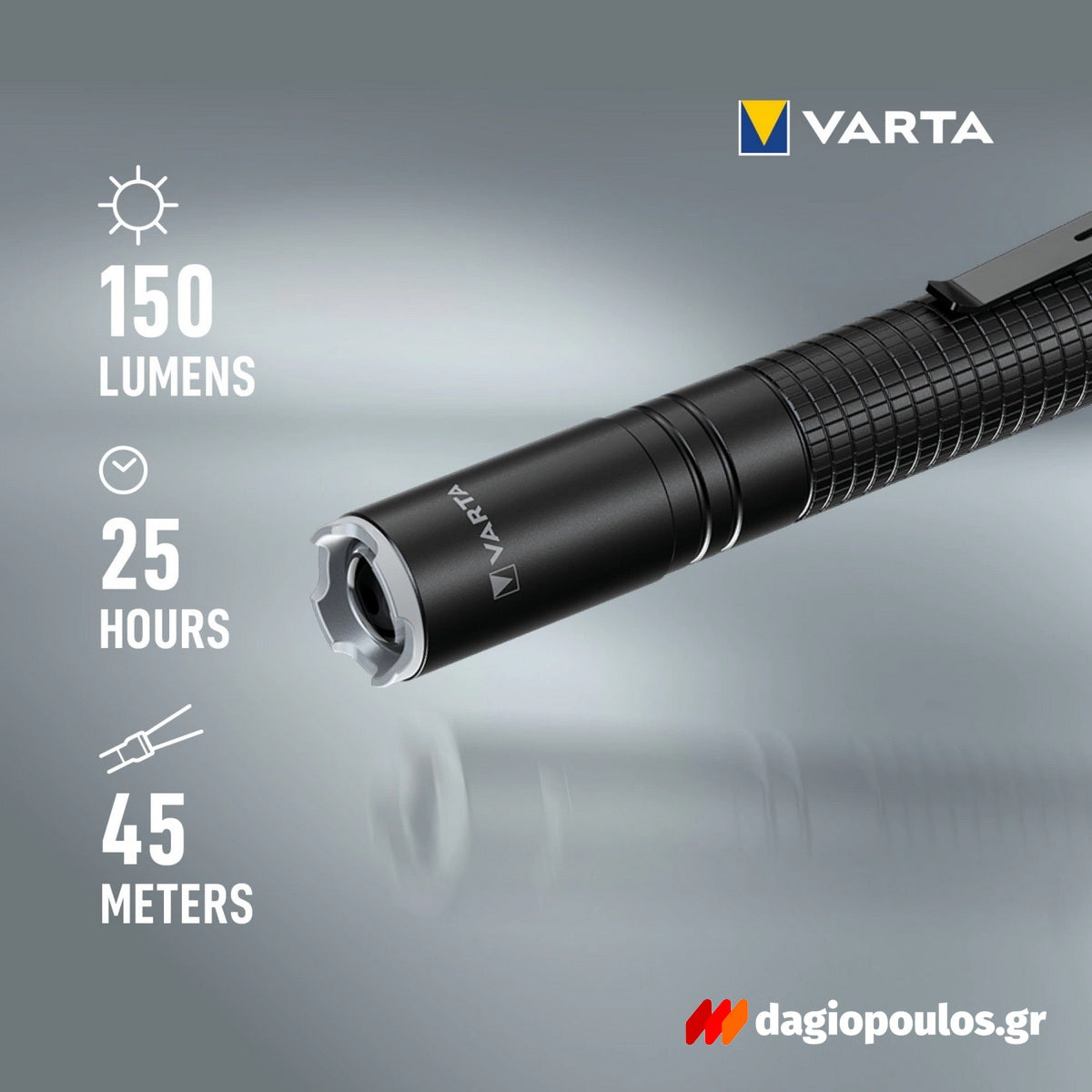 Varta Aluminium Light F10 Pro Φακός Χειρός Led 175 Lumens