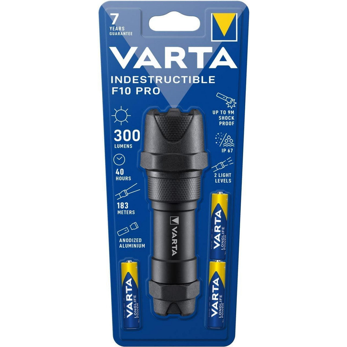 Varta Indestructible F10 Pro Led Φακός Χειρός 300 Lumens