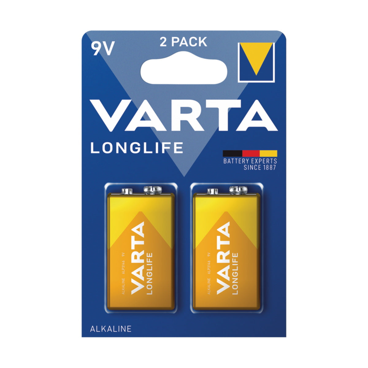 Varta Longlife Αλκαλικές Μπαταρίες Μακράς Διάρκειας 9V Σετ 2 Τεμ