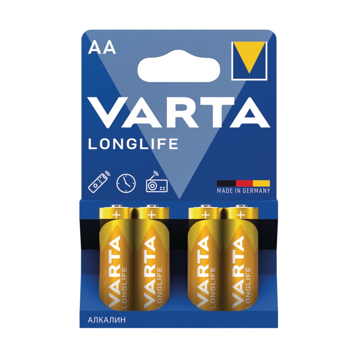 Varta Longlife Αλκαλικές Μπαταρίες Μακράς Διάρκειας ΑΑ Σετ 4 Τεμ