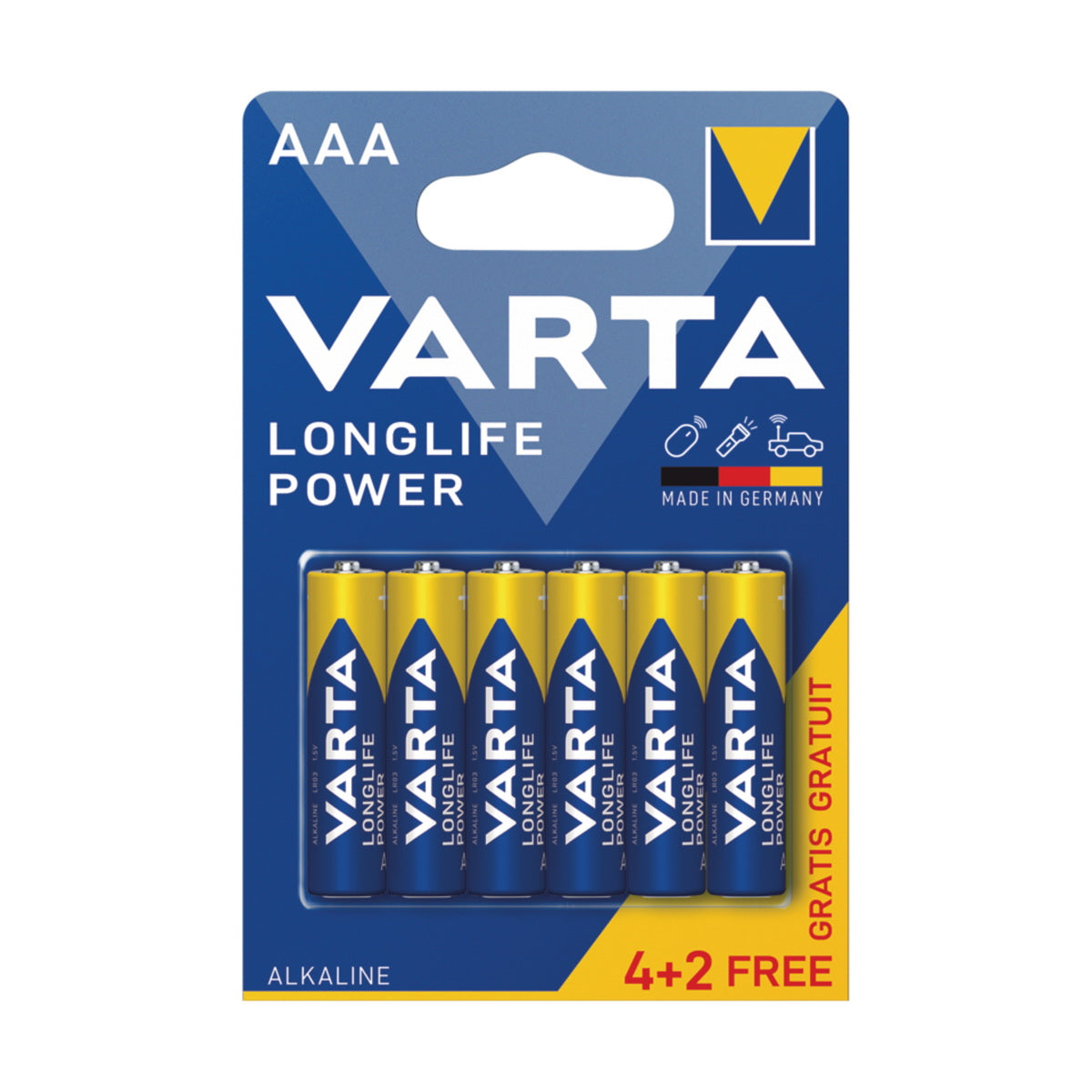 Varta Longlife Power Αλκαλικές Μπαταρίες Mini Minion ΑΑΑ Σετ 4+2 Τεμ