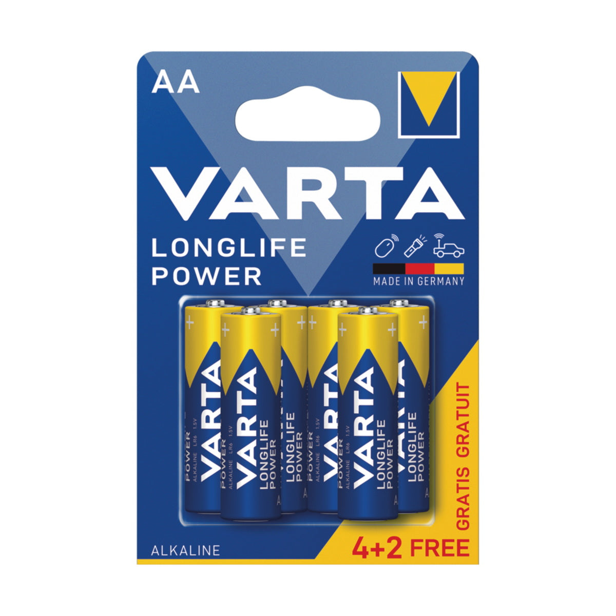 Varta Longlife Power Αλκαλικές Μπαταρίες Minion ΑΑ Σετ 4+2 Τεμ