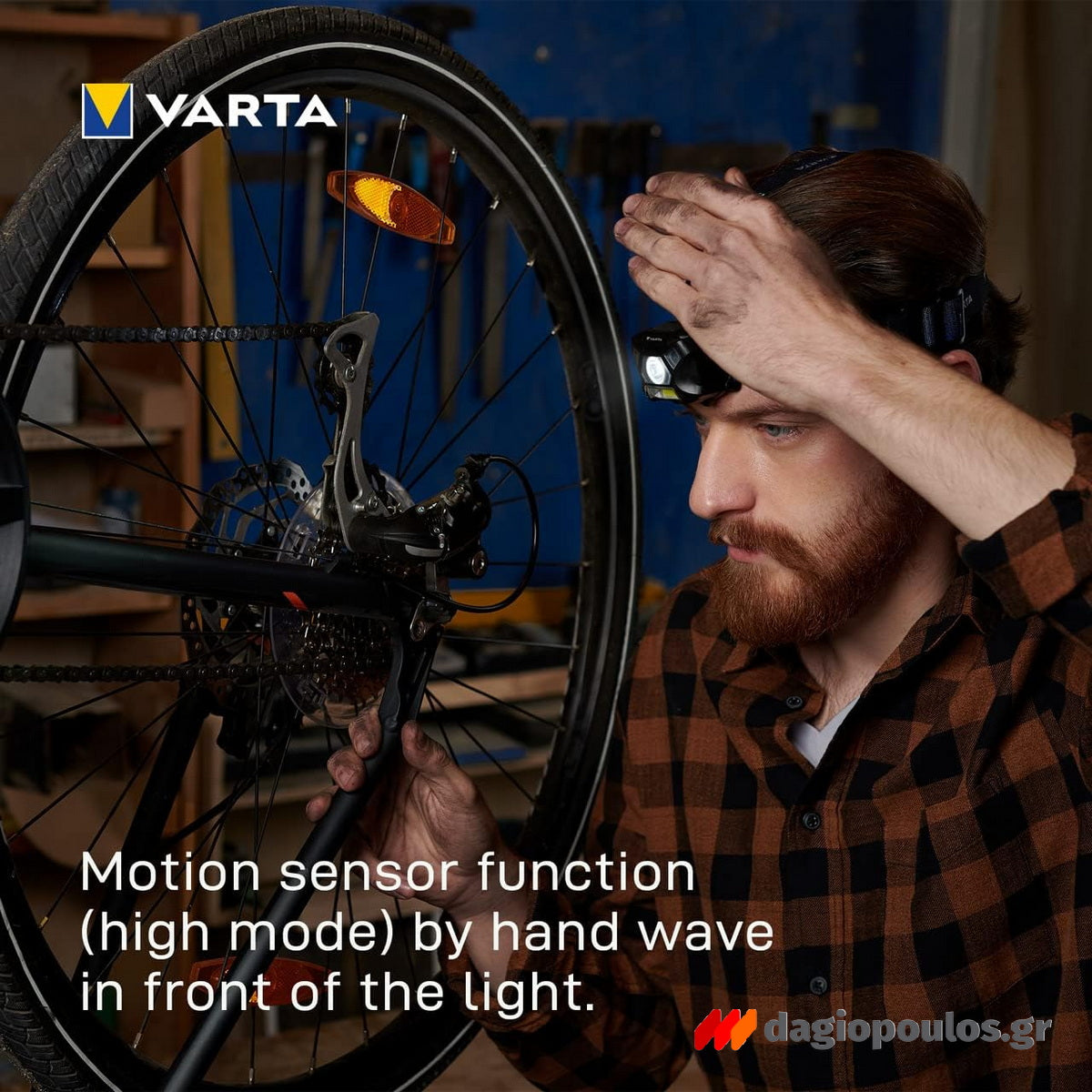 Varta WorkFlex H20 Φακός Κεφαλής Μπαταρίας 150 Lumens Με Αισθητήρα Κίνησης
