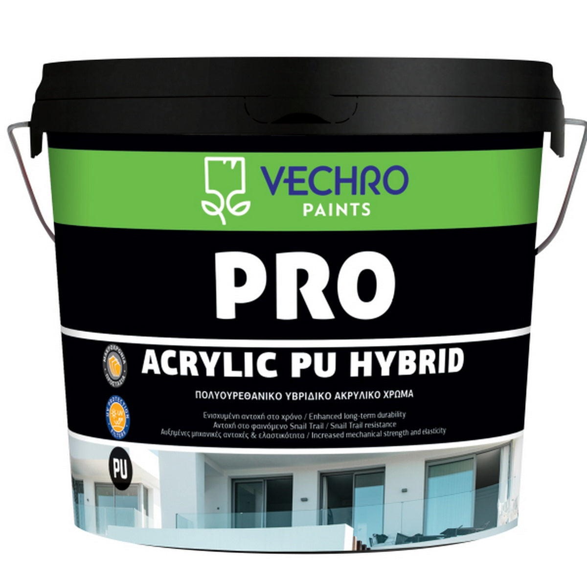 Vechro PRO Acrylic PU Hybrid Υβριδικό Ακρυλικό-Πολυουρεθανικό Ελαστομερές Μονωτικό Χρώμα Εξωτερικής Τοιχοποιίας