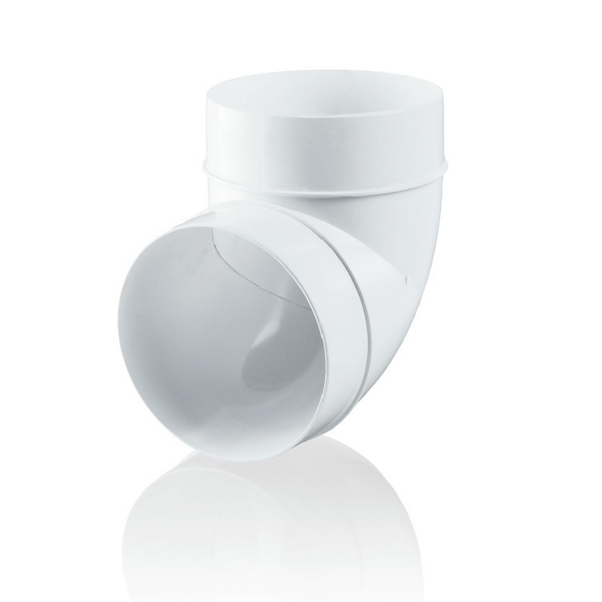 Vents Καμπύλη Γωνία 90° Πλαστική Φ125mm ΛΕΥΚΗ