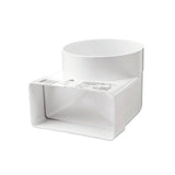 Vents Καμπύλη Γωνία 90° Πλαστική Φ100mm / 110mm x 55mm ΛΕΥΚΗ
