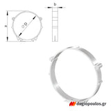 Vents Επιτοίχειο Στήριγμα Σωλήνων Φ100mm Πλαστικό 103mm ΛΕΥΚΟ