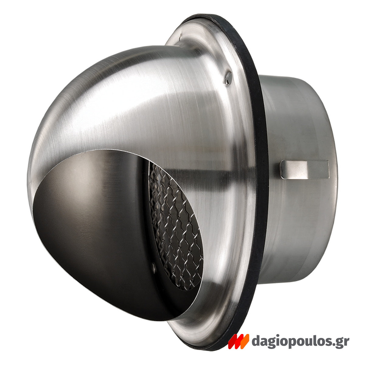 Vents MVM 102 Στόμιο Εξαερισμού Κεκλιμένο Με Προστασία & Σίτα Ανοξείδωτο Φ100mm