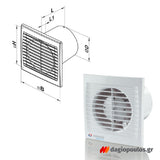 Vents Silenta-S 150 Ανεμιστήρας Τοίχου Χαμηλού Θορύβου Silenta Φ150mm