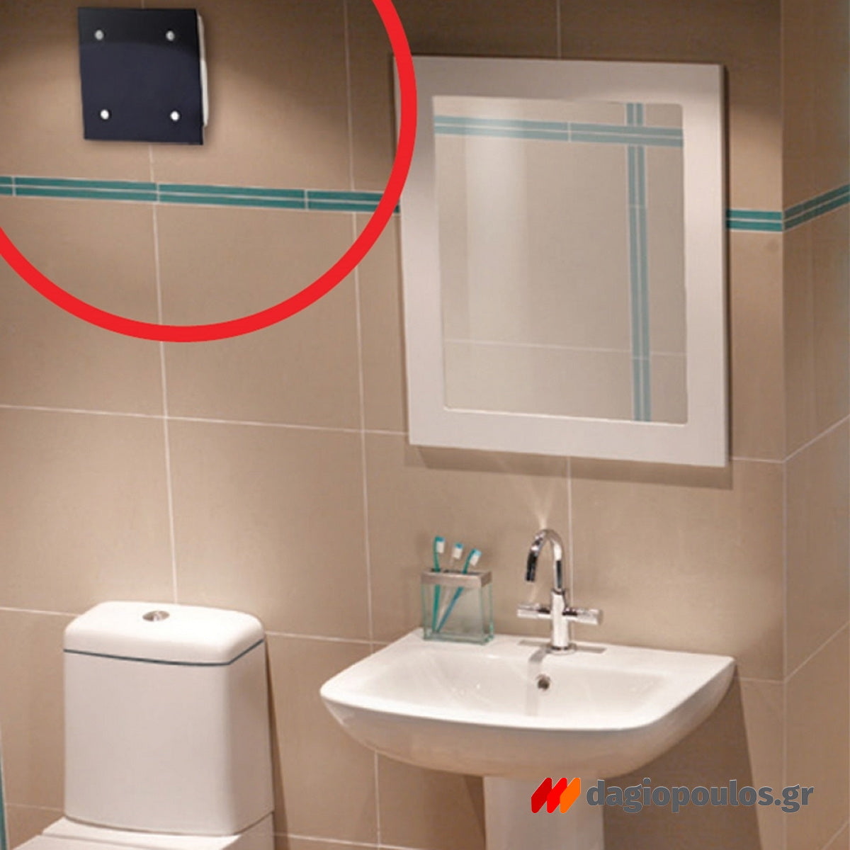 Vents Modern 100 Ανεμιστήρας Τοίχου Ηλεκτρικός Κρυφός Φ100mm