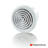 Vents 100 PF Ανεμιστήρας Εξαερισμού Χωνευτός Με Στρογγυλές Γρίλιες Φ100mm ΛΕΥΚΟΣ