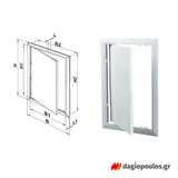 Vents Θυρίδα Πρόσβασης (Επίσκεψης) Ανοιγόμενη Πλαστική Τετράγωνη 200mm x 200mm ΛΕΥΚΗ