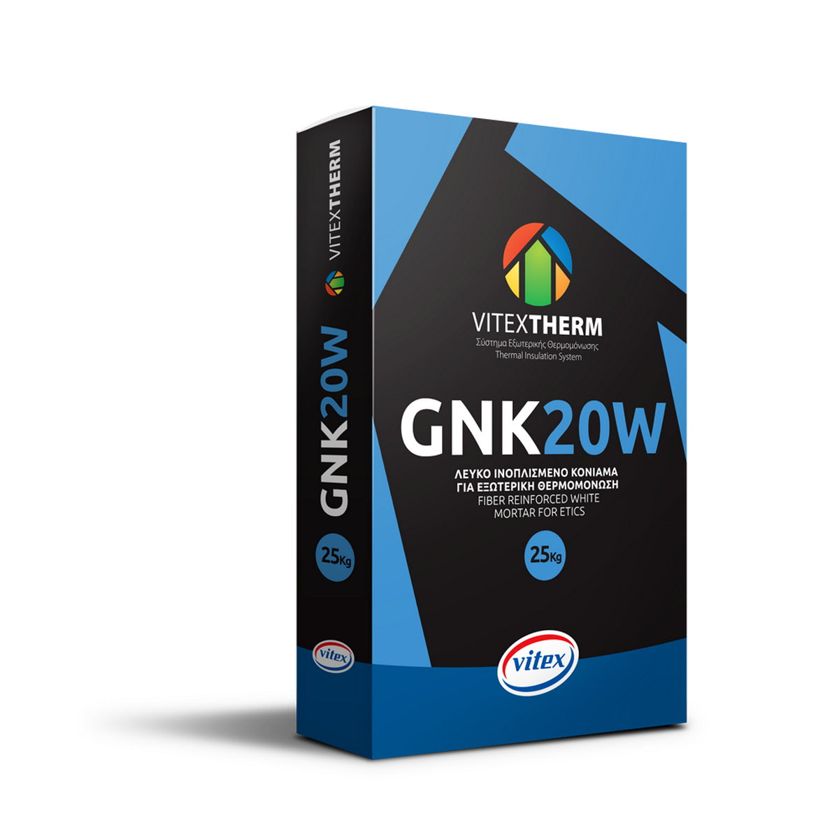 Vitextherm GNK 20W Fiber Τσιμεντοειδές Κονίαμα Συγκόλλησης Θερμομονωτικών Πλακών 25Kgr ΛΕΥΚΟ