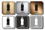 Πινακίδα Σήμανσης WC Aκρυλικό Plexiglass “WC LADIES” 110mm x 110mm