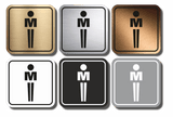 Πινακίδα Σήμανσης WC Aκρυλικό Plexiglass “WC MEN” 110mm x 110mm