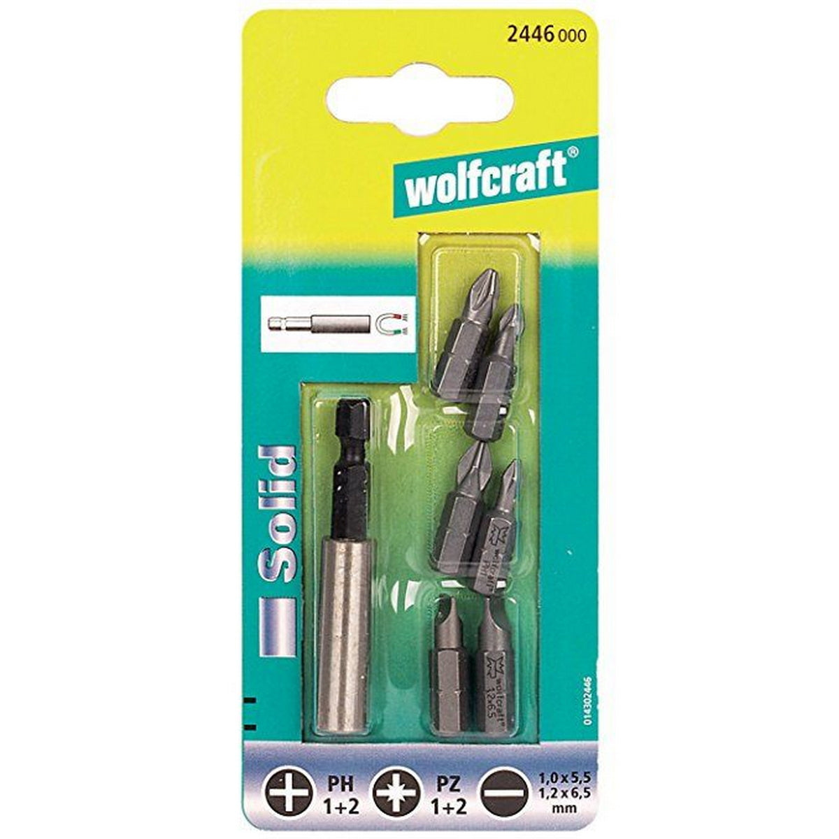 Wolfcraft 2446000 Συλλογή Μαγνητικός Φορέας - Προέκταση & Μύτες Σετ 7 Τεμ
