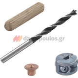 Wolfcraft 2916000 Καβίλιες Οξιάς Τάπες Μαρκαρίσματος Τρυπάνι & Ρυθμιστής Βάθους Σετ 6 mm