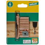 Wolfcraft 2916000 Καβίλιες Οξιάς Τάπες Μαρκαρίσματος Τρυπάνι & Ρυθμιστής Βάθους Σετ 6 mm