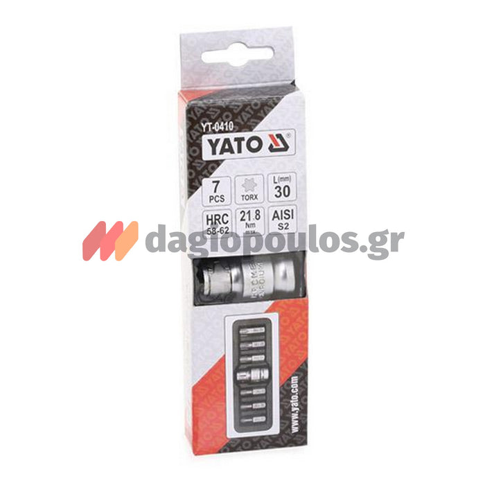 Yato YT-0410 Επαγγελματικό Σετ Μύτες Torx 1/2" Σετ 7 Τεμ  | Dagiopoulos.gr