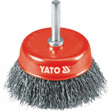 Yato YT-4751 Βούρτσα Συρμάτινη (Συρματόβουρτσα) Καμπάνα Δράπανου Με Άξονα 75mm ΑΝΟΞΕΙΔΩΤΗ (INOX)