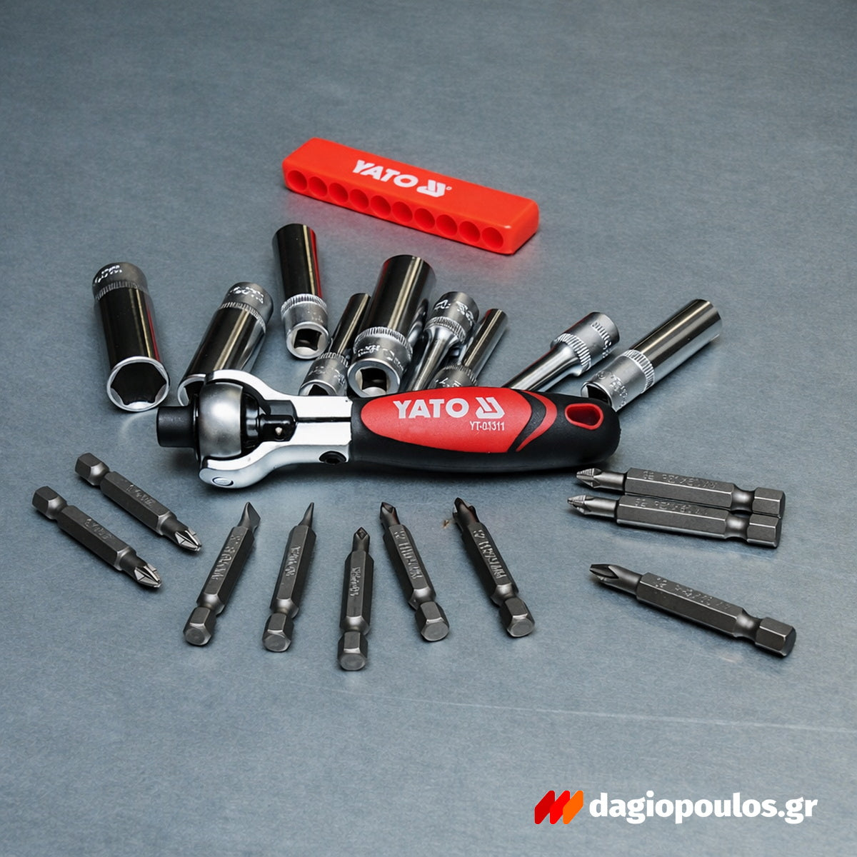 Yato YT-03311 Μανέλα Με Καστάνια CrV 72 Δοντιών Με Περιστρεφομενη Διπλή Κεφαλή 1/4" & ΗΕΧ