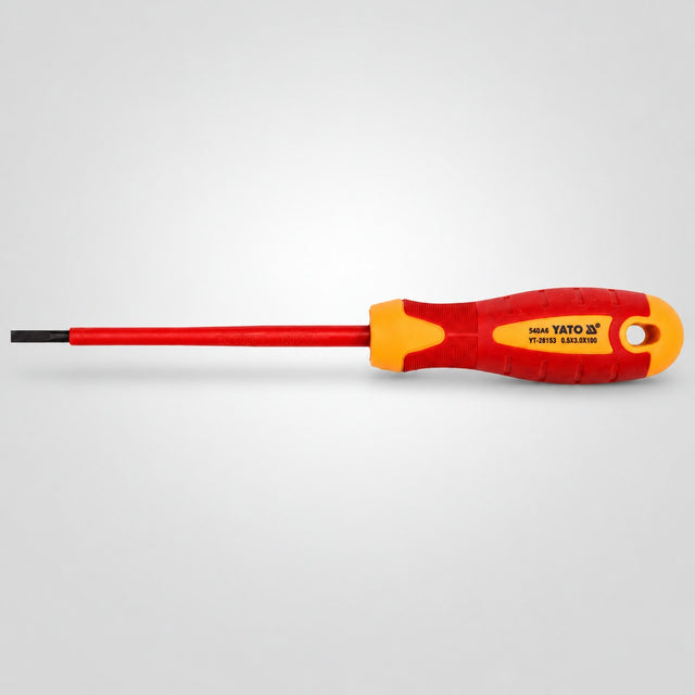 Yato YT-28153 κατσαβίδι χειρός ίσιο VDE 1000V SL 3mm x 100mm σε ανοιχτό γκρι φόντο