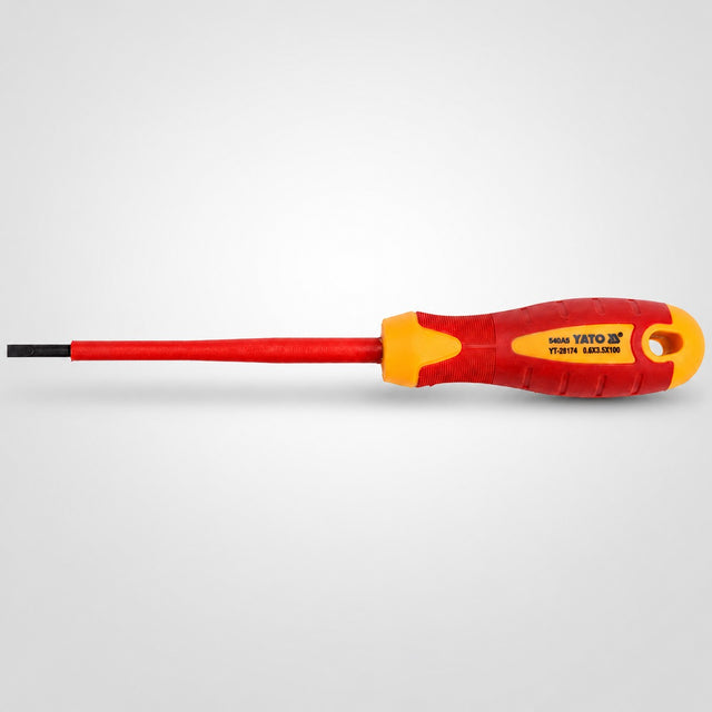 Yato YT-28174 κατσαβίδι χειρός ίσιο VDE 1000V SL 3.5mm x 100mm σε ανοιχτό γκρι φόντο
