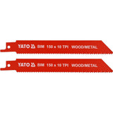 Yato YT-33930 Λάμες Σπαθοσέγας (Σεγάτσας) Bi-Metal Για Ξύλο Μέταλλο 10TPI 150mm Σετ 2 Τεμ