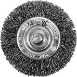 Yato YT-47565 Βούρτσα Συρμάτινη (Συρματόβουρτσα) Ρόδα Δραπάνου Με Άξονα 50mm ΑΝΟΞΕΙΔΩΤΗ (INOX)