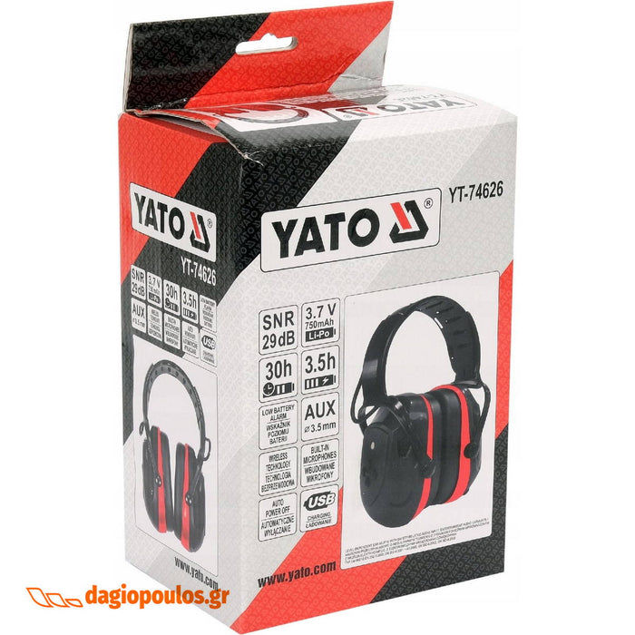 Yato YT-74626 Επαναφορτιζόμενες Ενεργές Ωτοασπίδες Προστασίας | dagiopoulos.gr