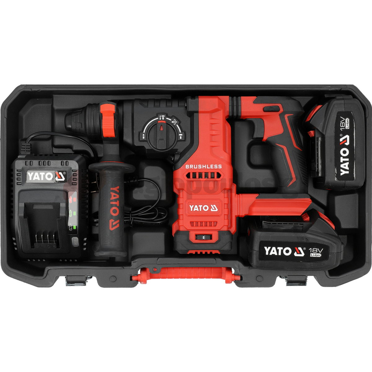 Yato YT-827724 SDS Plus Brushless Πνευματικό Πιστολέτο Μπαταρίας 18V Li-Ion 2.8J Με 2 Μπαταρίες 4.0Ah