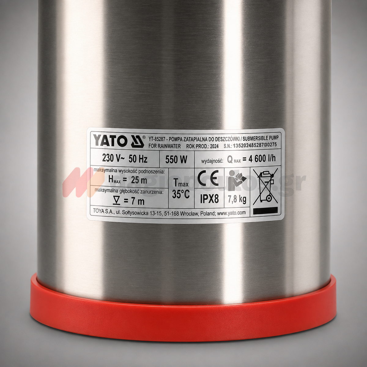 Yato YT-85287 Αντλία Δεξαμενών 550W Ανοξείδωτη (Inox)
