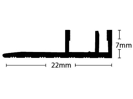 Προφίλ Παρκέ - Laminate Μικρή Βάση Για Προφίλ 22mm x 2750mm Ισόπεδο Ασημί