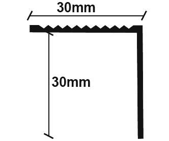 Προφίλ Παρκέ - Laminate Γωνιά 30mm x 30mm x 2750mm Ασημί