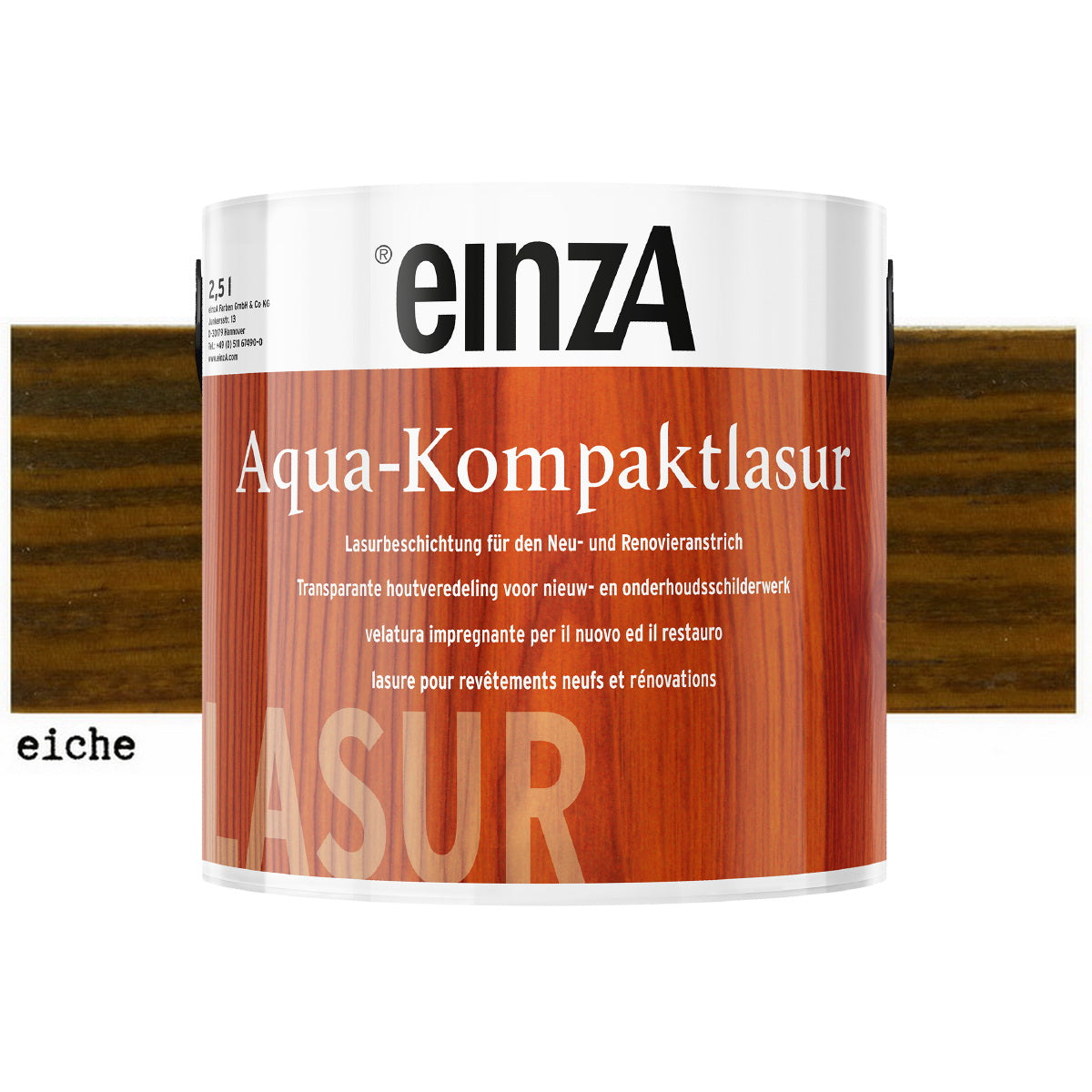 einzA Aqua-Kompaktlasur Βερνίκι Εμποτισμού Προστασίας Ξύλου Νερού ΔΡΥΣ (EICHE)