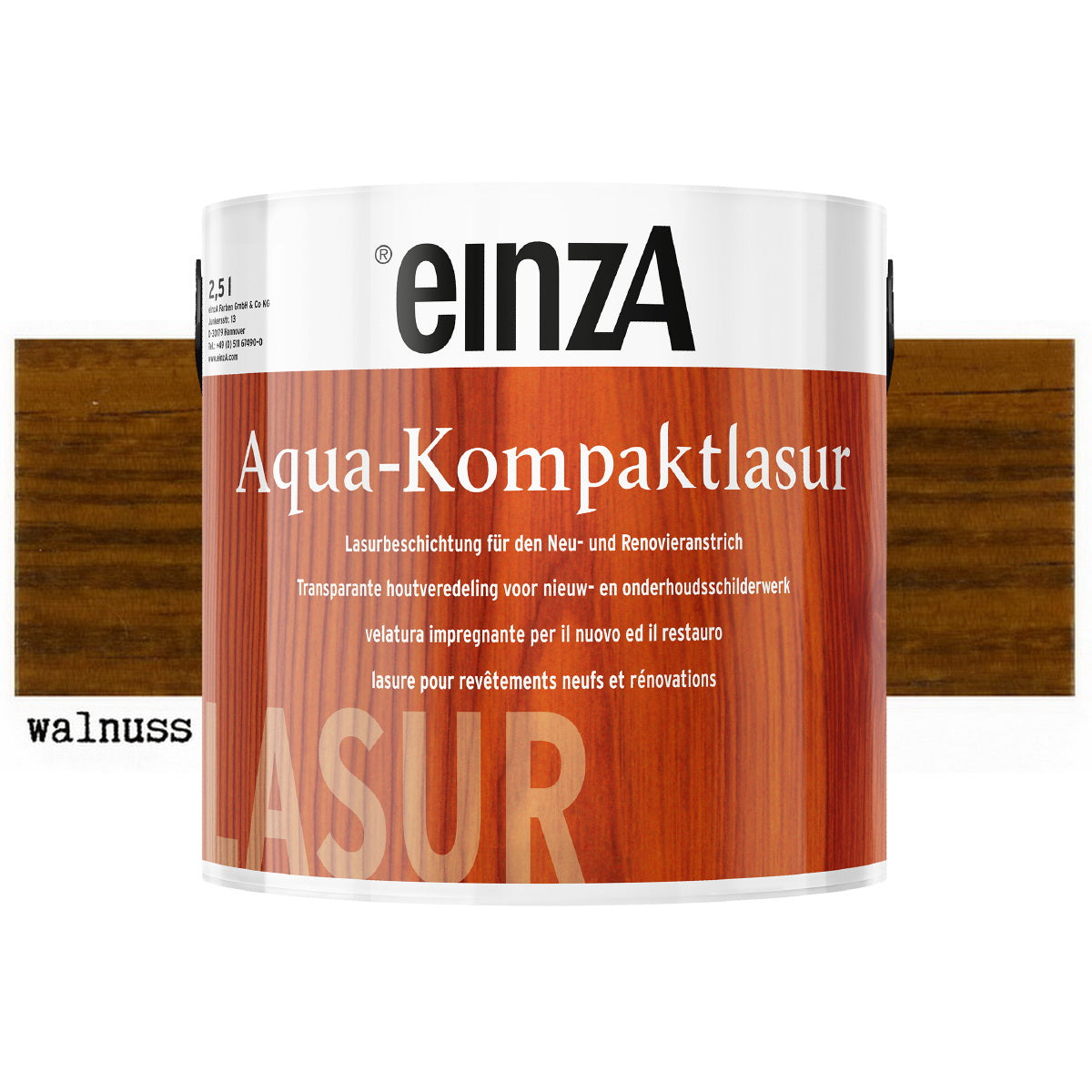 einzA Aqua-Kompaktlasur Βερνίκι Εμποτισμού Προστασίας Ξύλου Νερού ΤΗΚ (TEAK)