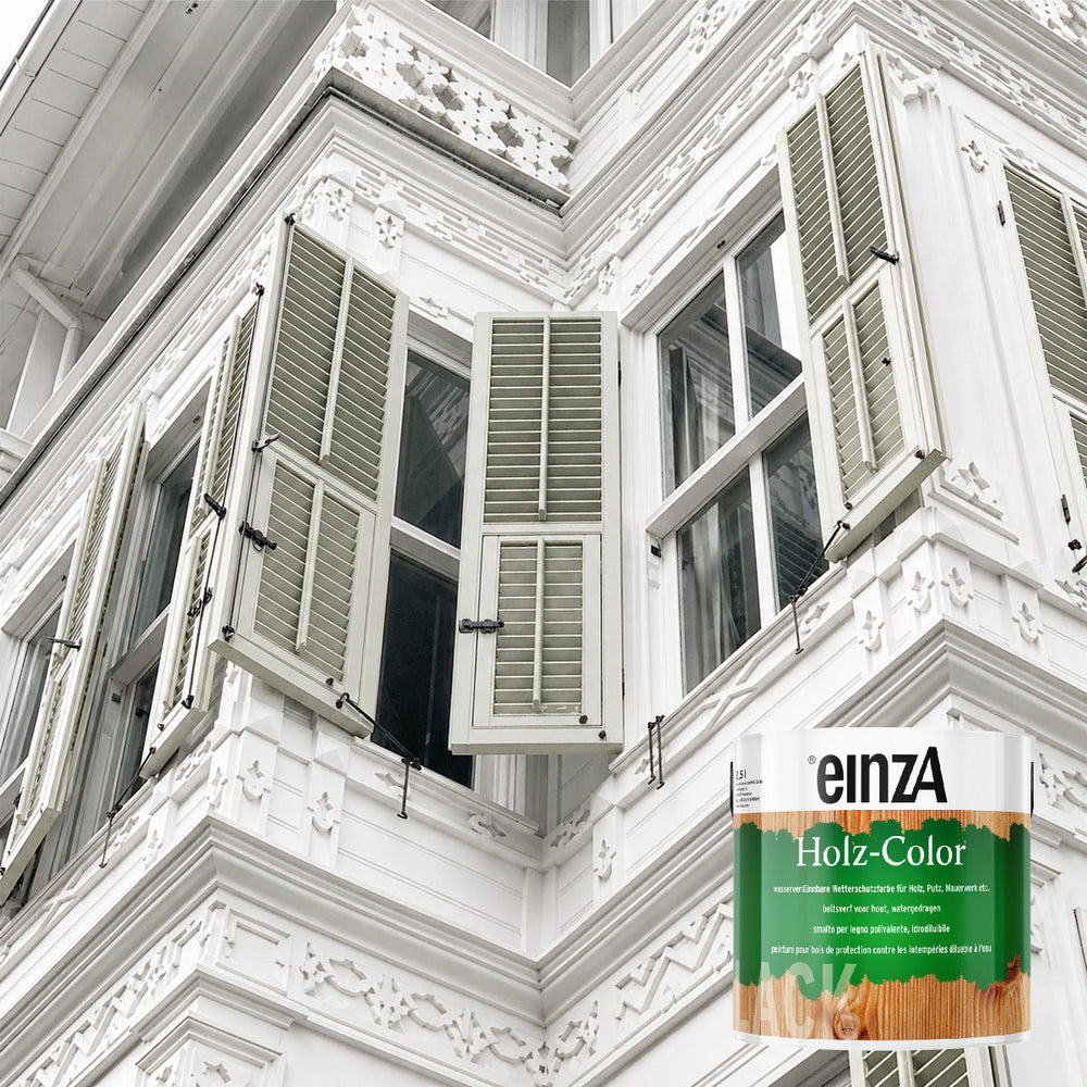 einzA Holz-Color Wetterschutz Χρώμα Εμποτισμού Προστασίας Ξύλινων Επιφανειών Άοσμο Νερού ΛΕΥΚΟ