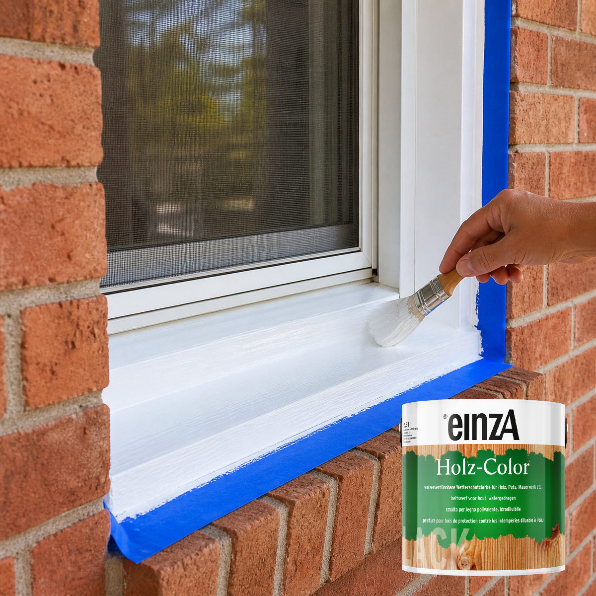 einzA Holz-Color Wetterschutz Χρώμα Εμποτισμού Προστασίας Ξύλινων Επιφανειών Άοσμο Νερού ΛΕΥΚΟ