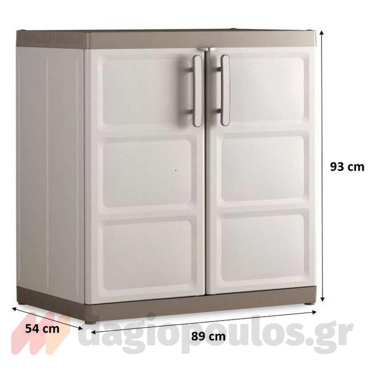 Keter Excellence Base XL Ντουλάπα Δίφυλλη Χαμηλή Με 2 Ράφια Μπεζ