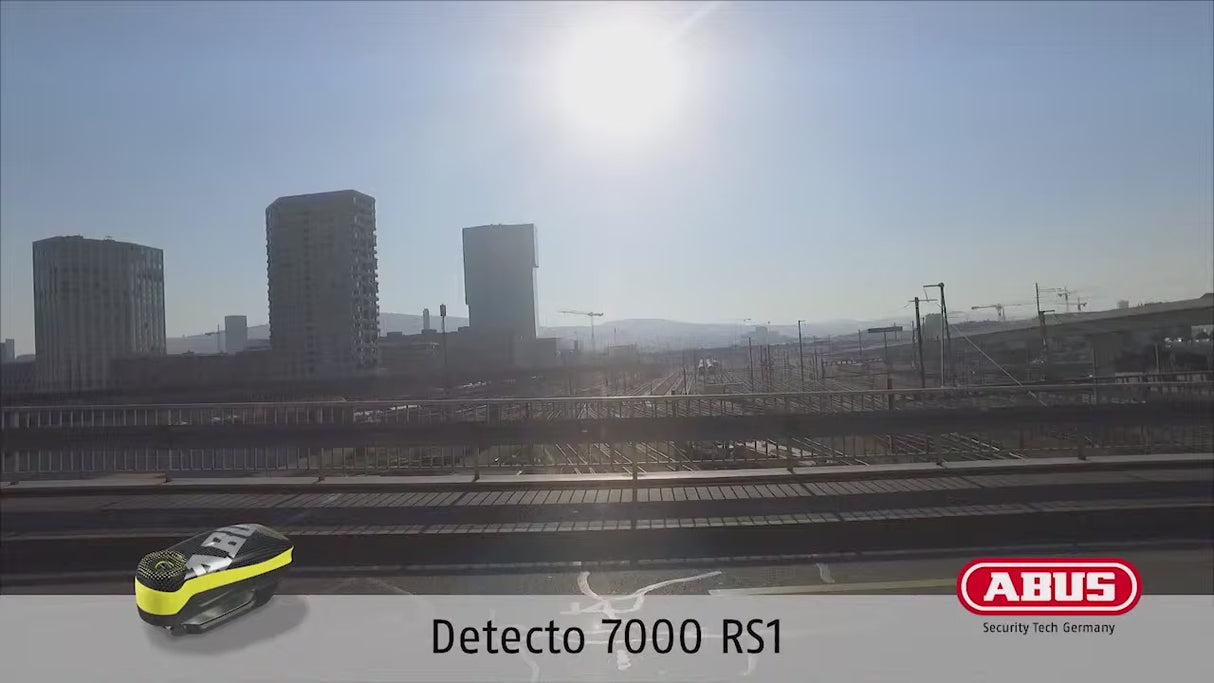 Abus Detecto 7000 RS1 Κλειδαριά Μοτοσυκλέτας Δισκόφρενου Με Συναγερμό ΚΙΤΡΙΝΗ