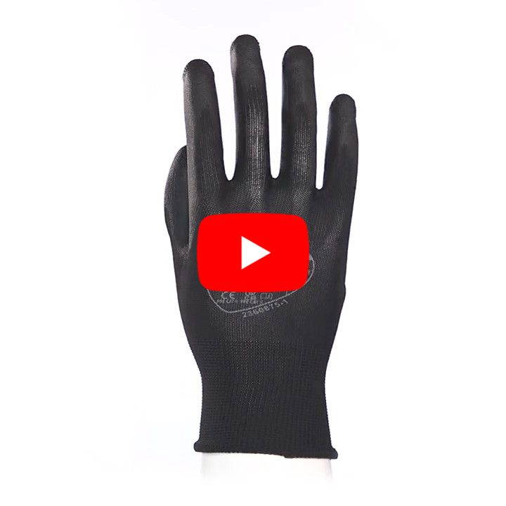 Polyco Matrix P Grip Black Γάντια Εργασίας Πλεκτά Με Παλάμη Επένδυση Πολυουρεθάνης Μαύρα (Ζεύγος)